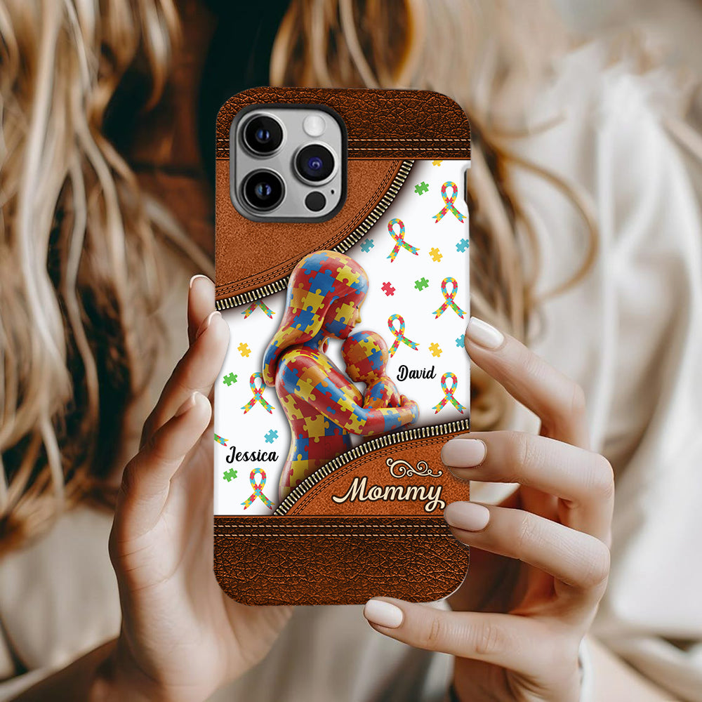 The Love Of A Mother - Personalized Autism Awareness Full Print Phone Case