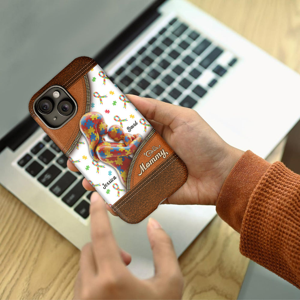 The Love Of A Mother - Personalized Autism Awareness Full Print Phone Case