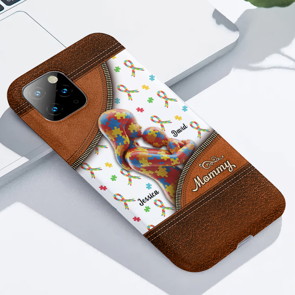 The Love Of A Mother - Personalized Autism Awareness Full Print Phone Case