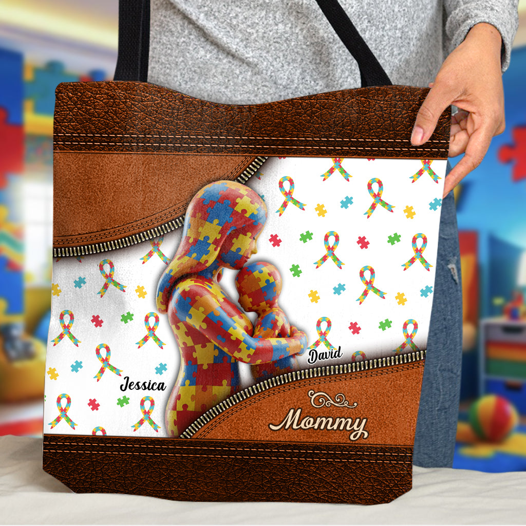 The Love Of The Mother - Personalized Autism Awareness Tote Bag