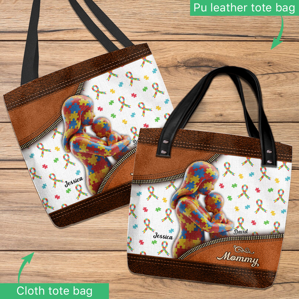 The Love Of The Mother - Personalized Autism Awareness Tote Bag