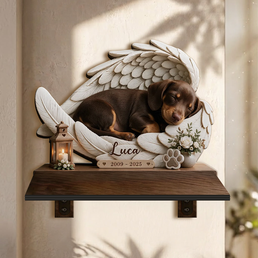 Forever In Our Hearts - Personalized Dog Wooden Floating Shelf