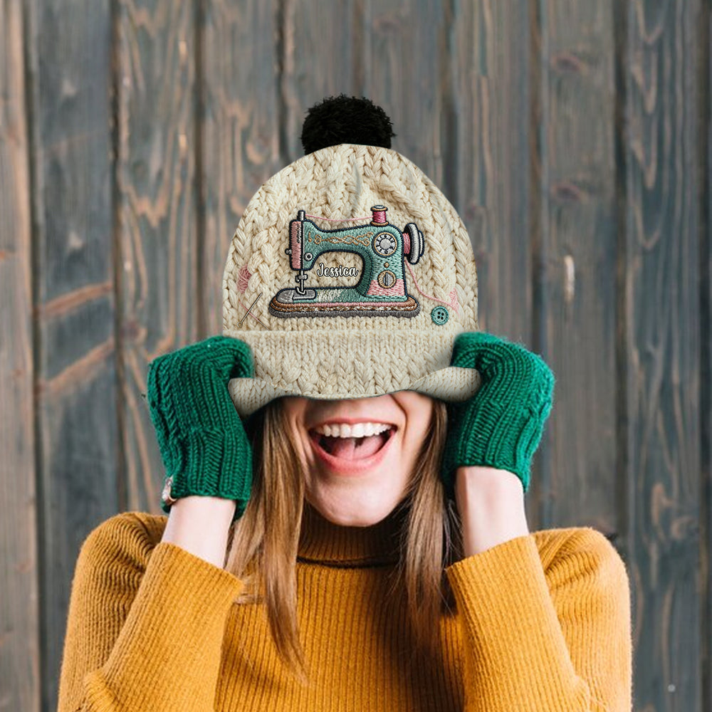 Sewing Makes Me Happy - Personalized Sewing Beanie Hat