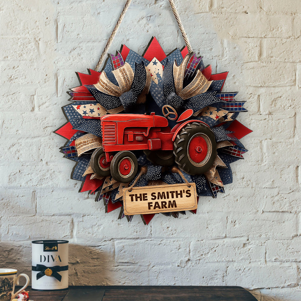 Bless Our Farm - Personalized Farmer Custom Shaped Wood Sign