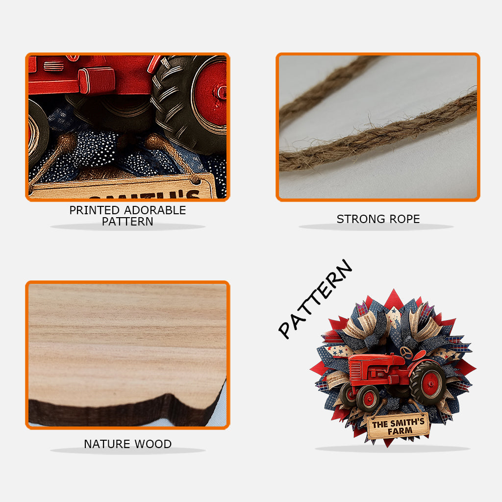 Bless Our Farm - Personalized Farmer Custom Shaped Wood Sign