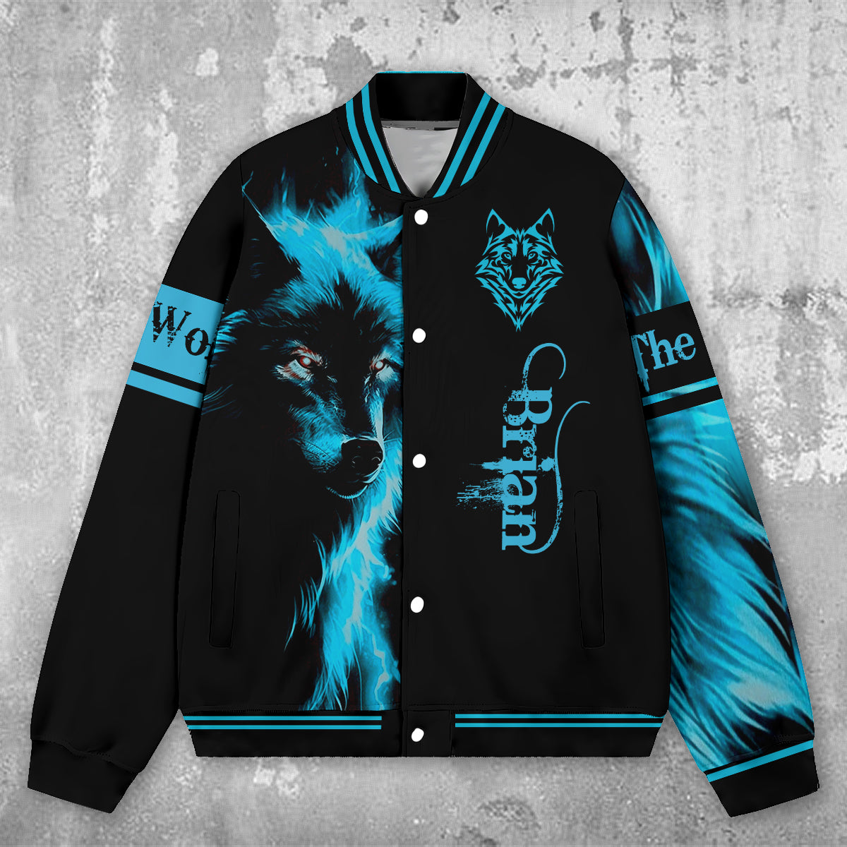 The Wolf - Personalized Wolf Varsity Jacket