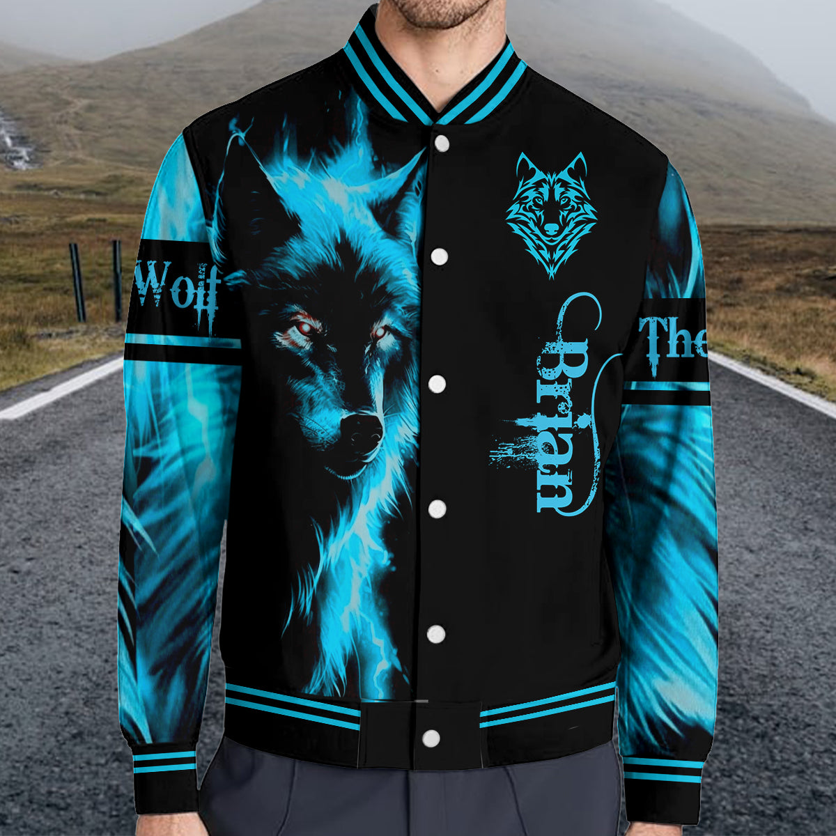 The Wolf - Personalized Wolf Varsity Jacket