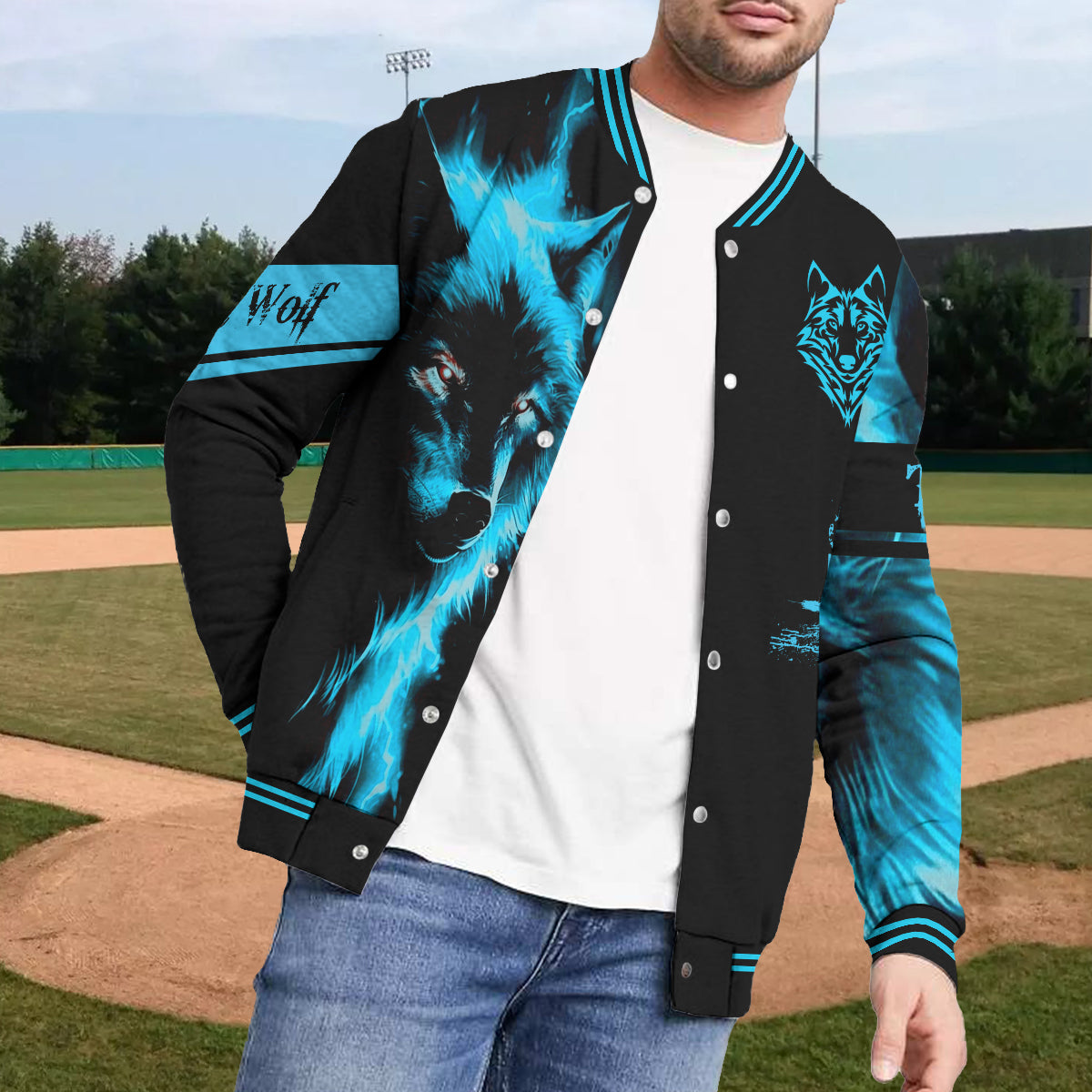 The Wolf - Personalized Wolf Varsity Jacket