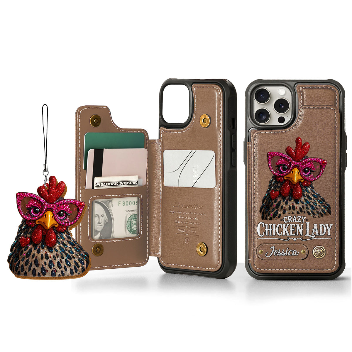 Crazy Chicken Lady - Personalized Chicken Wallet Phone Case