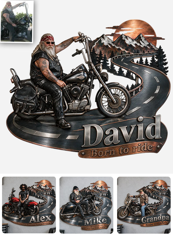 Biker Gift - Personalized Biker 3D Printed Cut Metal Sign