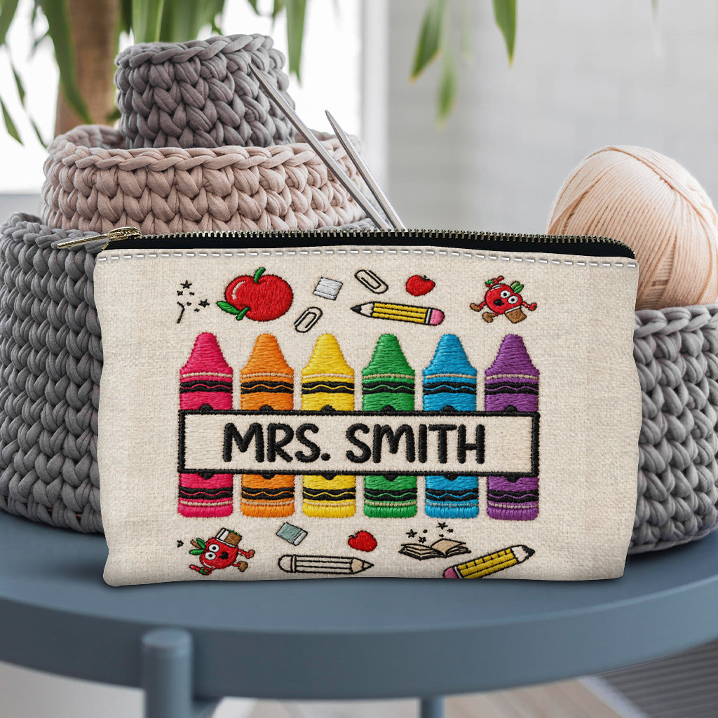 Pencil Crayon Teacher Pouch - Personalized Teacher Pouch