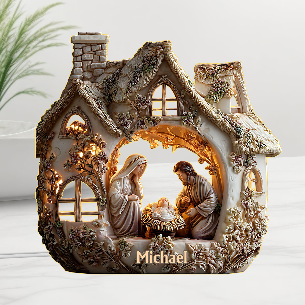 Nativity Scene - Personalized Christian Acrylic LED Night Light