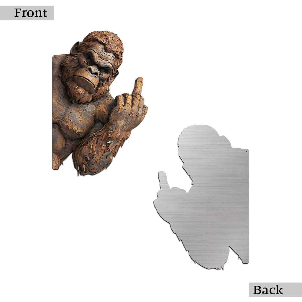 Funny Sasquatch - Personalized Hiking Cut Metal Sign