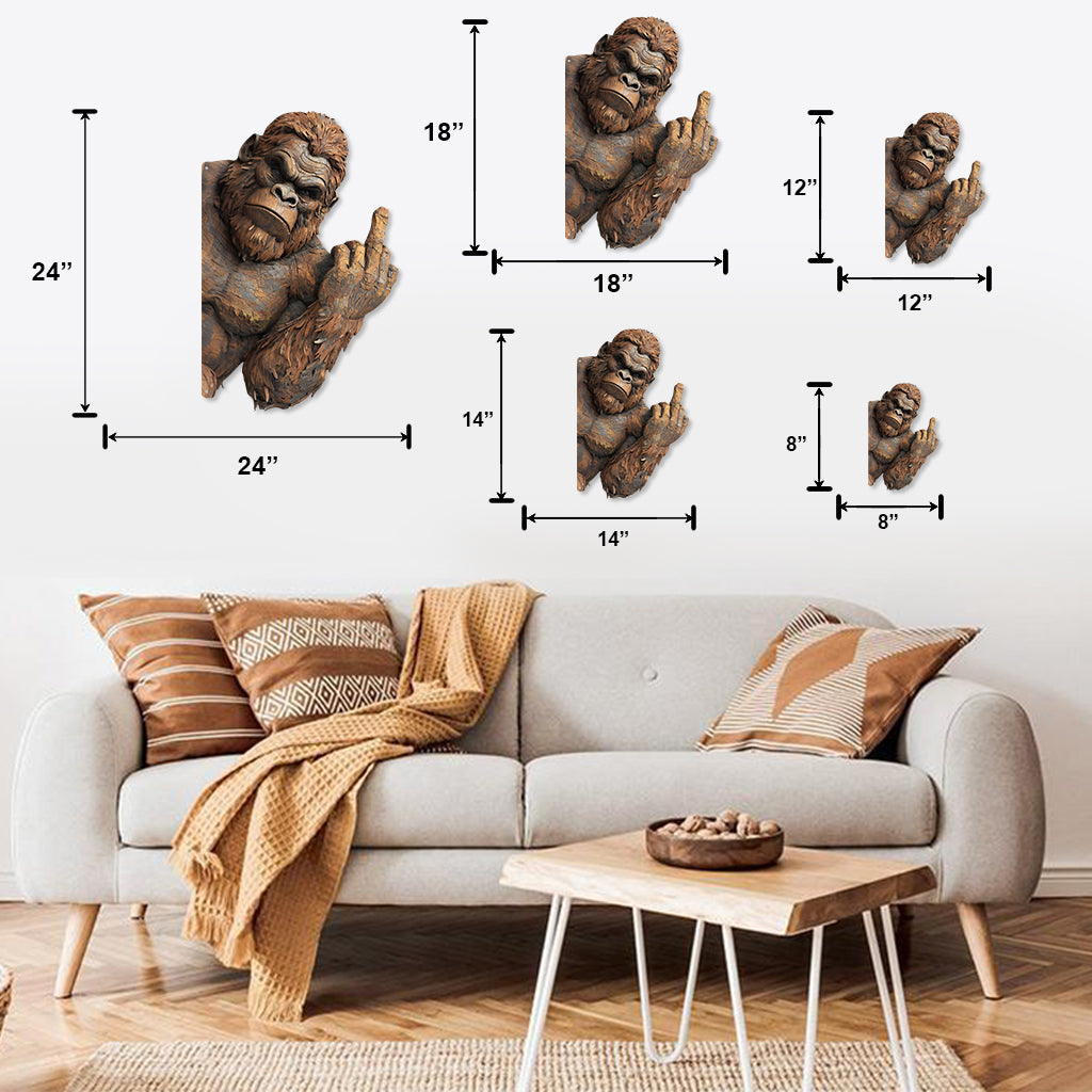 Funny Sasquatch - Personalized Hiking Cut Metal Sign