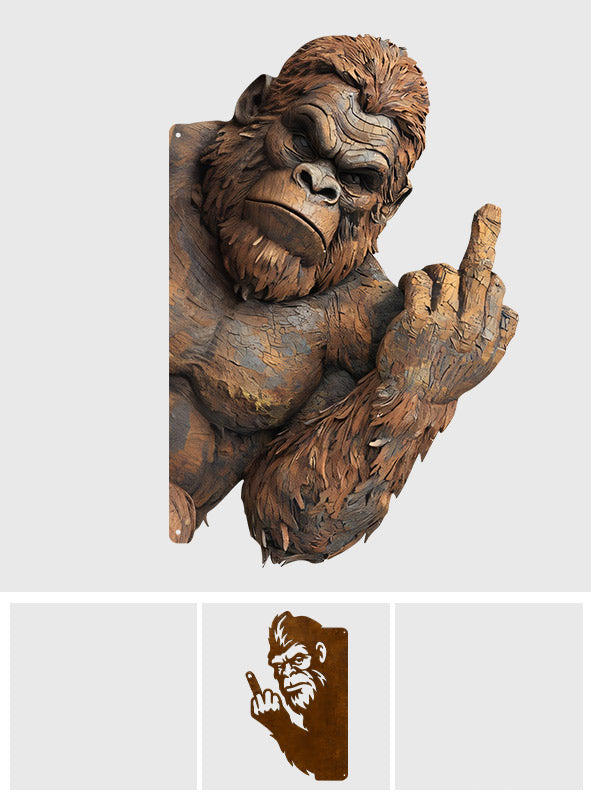 Funny Sasquatch - Personalized Hiking Cut Metal Sign