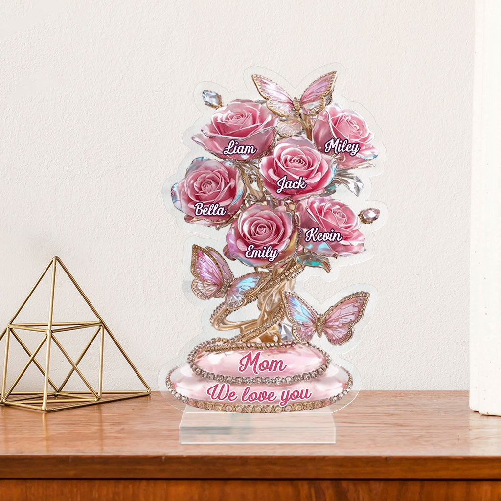 Mom We Love You - Personalized Mother Custom Shaped Acrylic Plaque