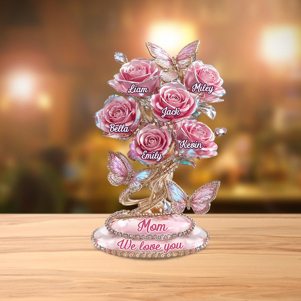 Mom We Love You - Personalized Mother Custom Shaped Acrylic Plaque