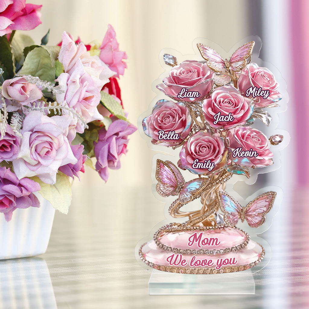 Mom We Love You - Personalized Mother Custom Shaped Acrylic Plaque