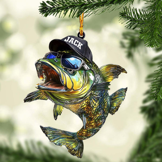 Bass Fishing - Personalized Fishing Ornament
