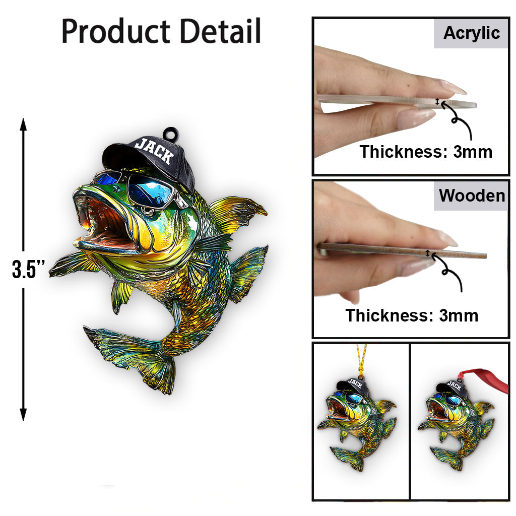 Bass Fishing - Personalized Fishing Ornament