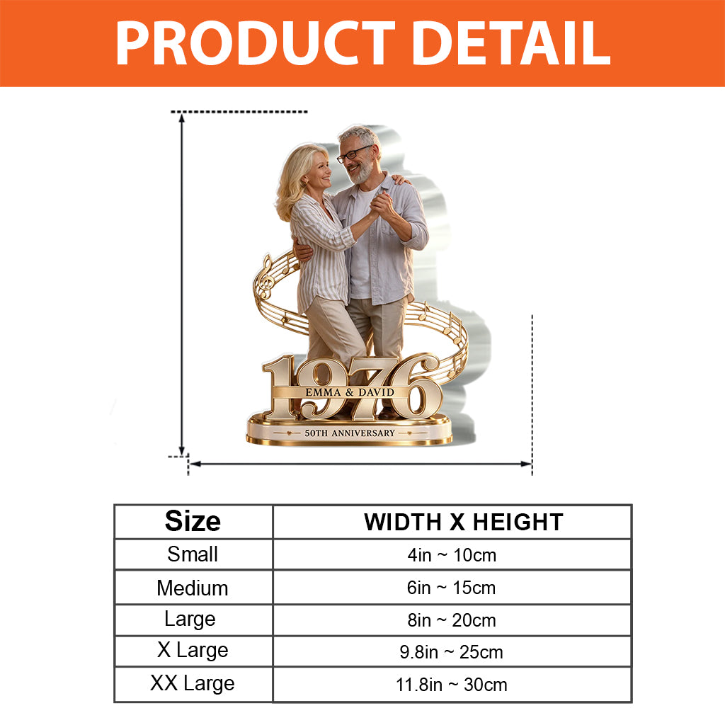 Personalized Couple Gift, Romantic Anniversary Figurine for Husband Wife with Names and Date, Boyfriend Girlfriend Gift - Personalized Couple Custom Shaped Acrylic Plaque