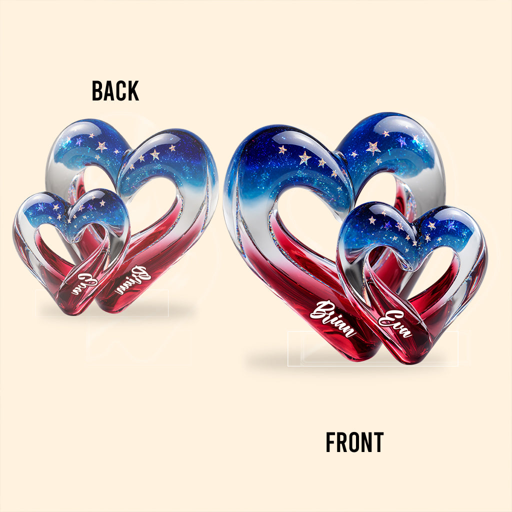 Two Hearts One Love - Personalized Couple Custom Shaped Acrylic Plaque