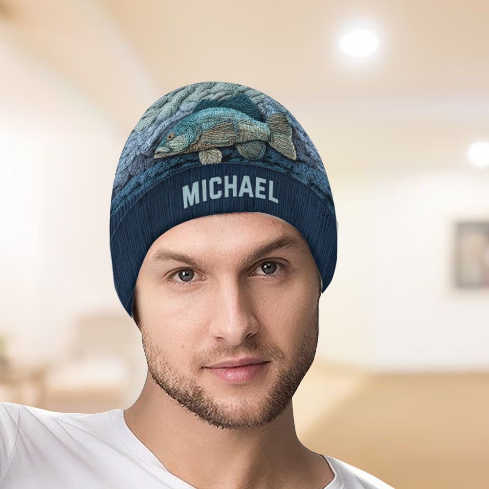 Love Fishing - Personalized Fishing Beanie Hat