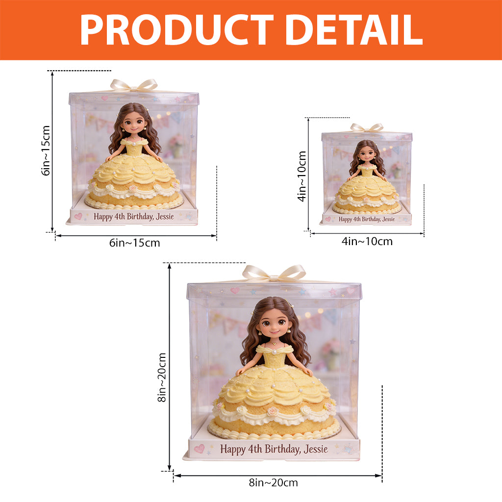 Princess Doll Birthday Cake - Personalized Kid Custom Shaped Acrylic Plaque