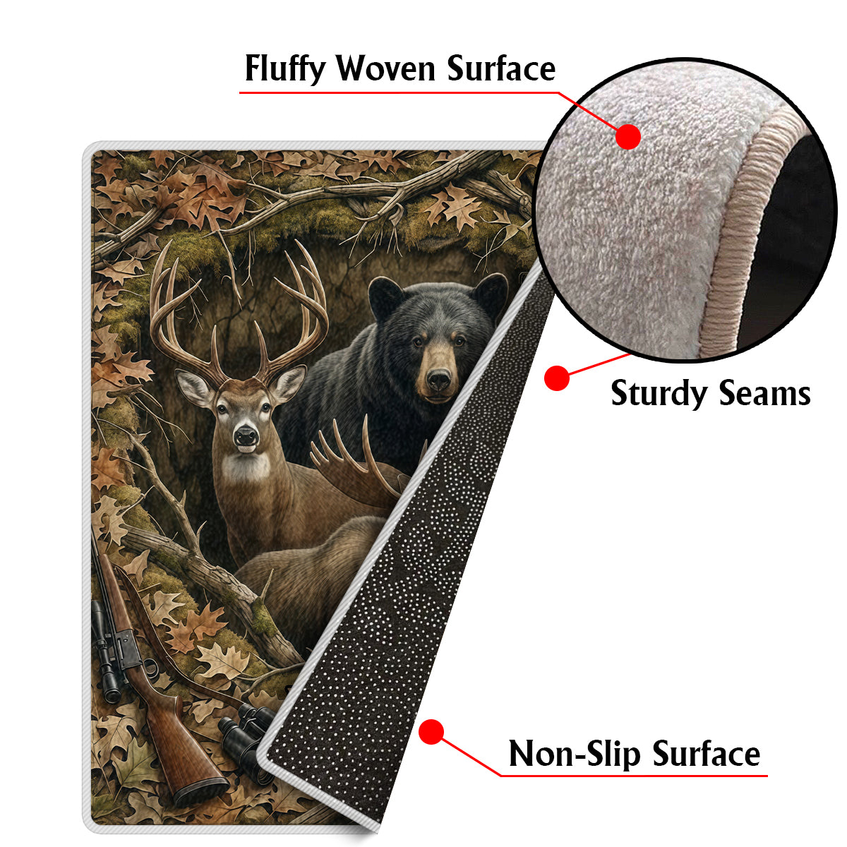 Perfect Gift For Hunting Lovers - Personalized Hunting Non-Slip Tufted Rug