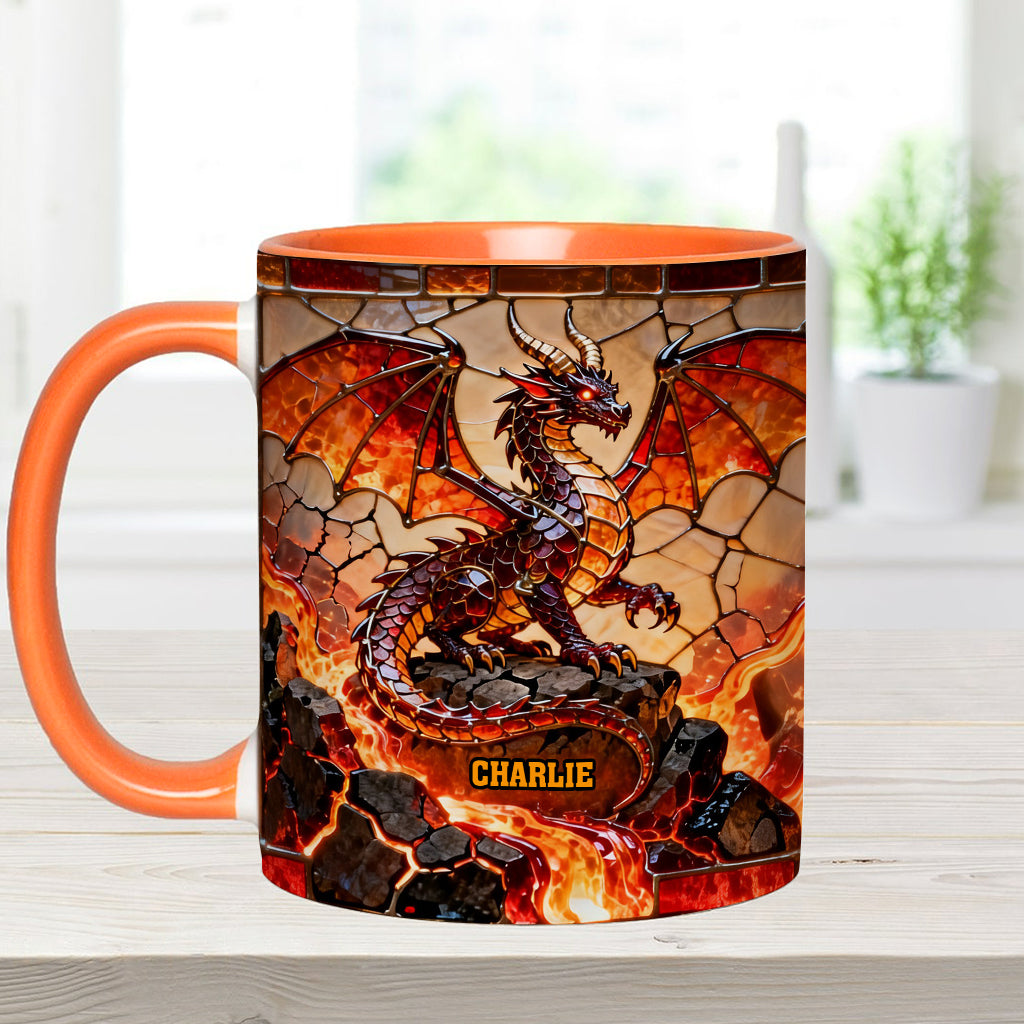 Fire Dragon - Personalized Dragon Accent Mug & Coaster