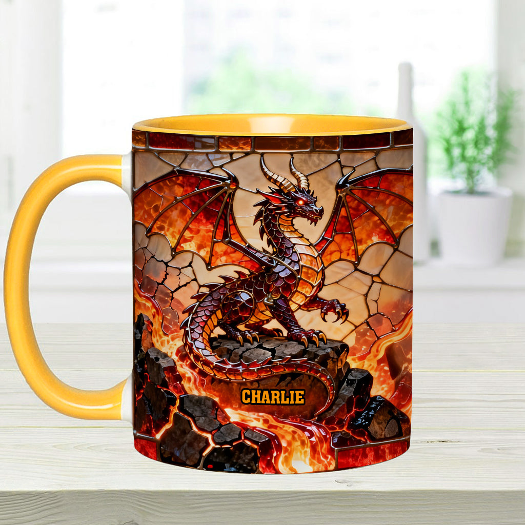 Fire Dragon - Personalized Dragon Accent Mug & Coaster
