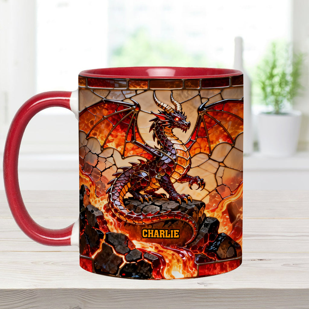 Fire Dragon - Personalized Dragon Accent Mug & Coaster