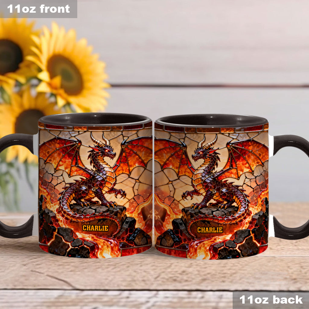 Fire Dragon - Personalized Dragon Accent Mug & Coaster