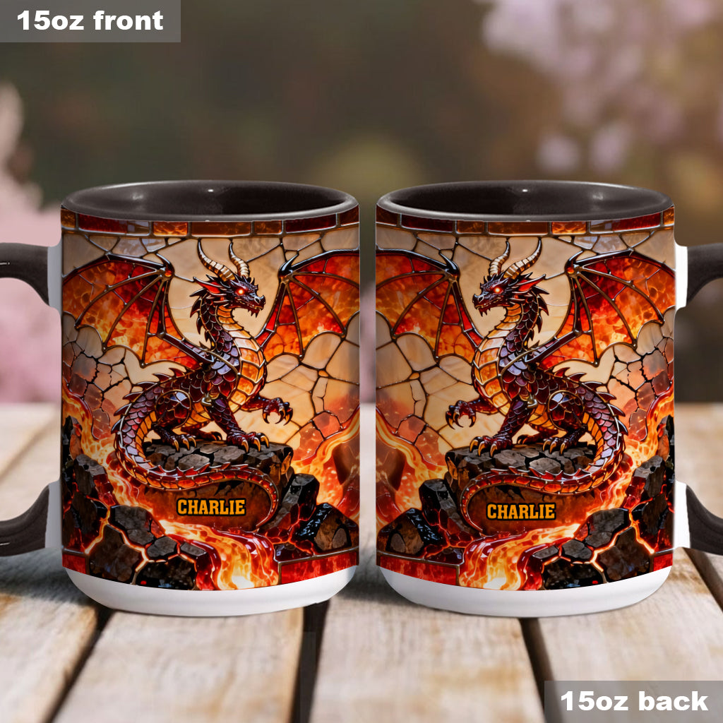 Fire Dragon - Personalized Dragon Accent Mug & Coaster