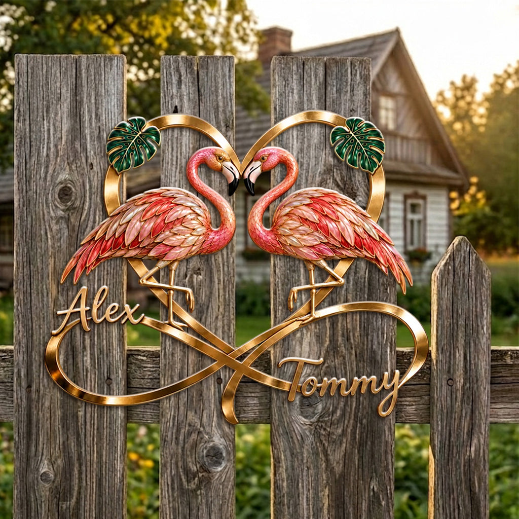 You & Me We Got This - Personalized Flamingo 3D Printed Cut Metal Sign