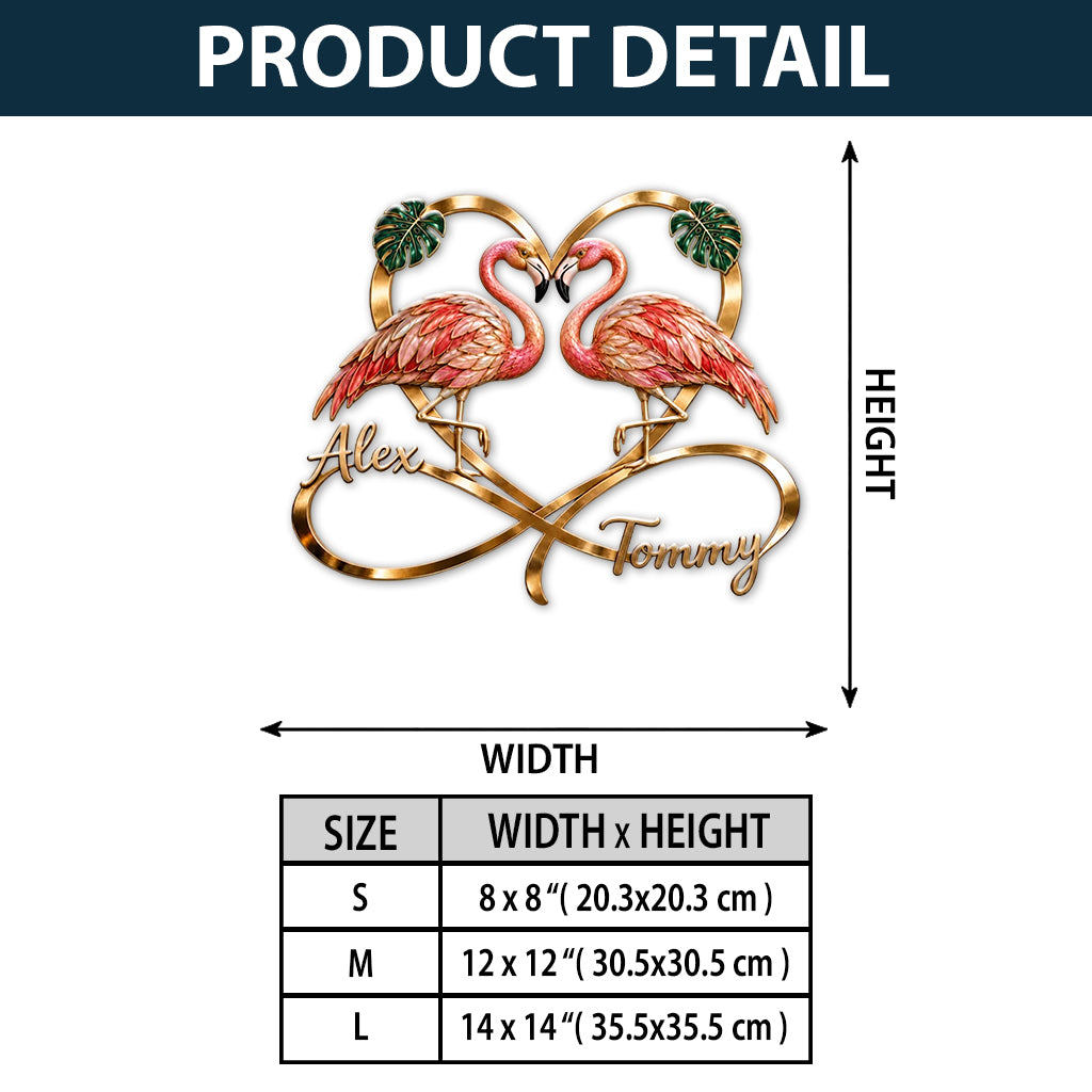 You & Me We Got This - Personalized Flamingo 3D Printed Cut Metal Sign