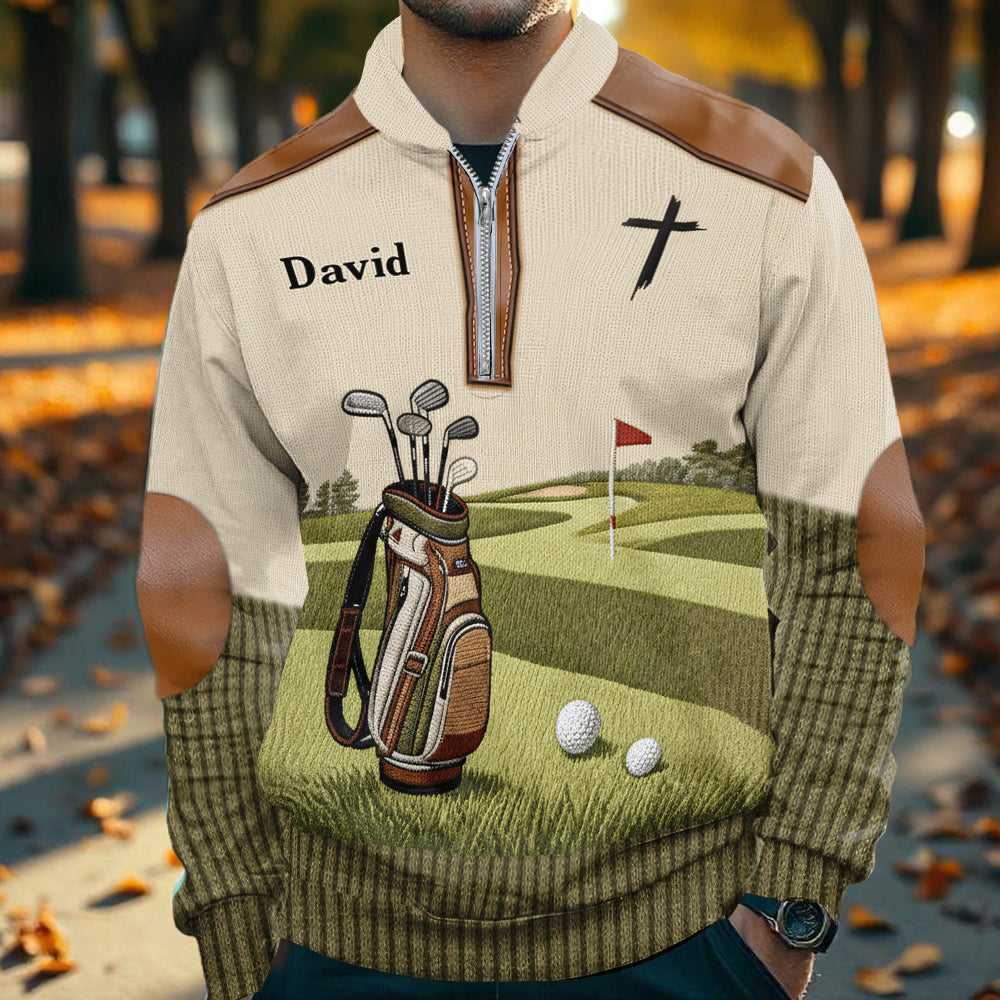 Coolest Golfer - Personalized Golf Men Zip-Up Sweatshirt