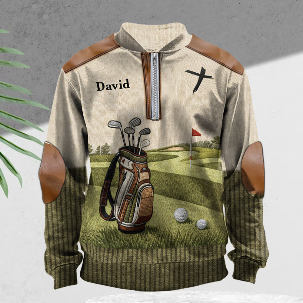 Coolest Golfer - Personalized Golf Men Zip-Up Sweatshirt