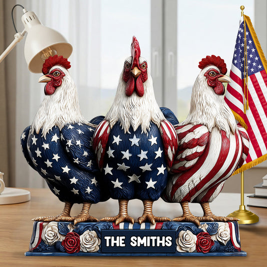Patriotic Chicken - Personalized Chicken Custom Shaped Acrylic Plaque