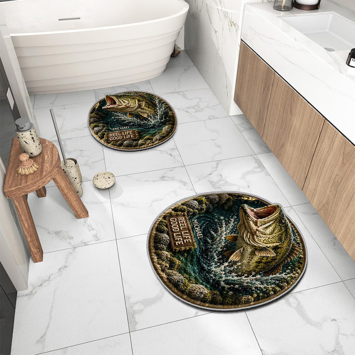 Fishing Lovers Gift - Personalized Fishing Non-Slip Tufted Rug