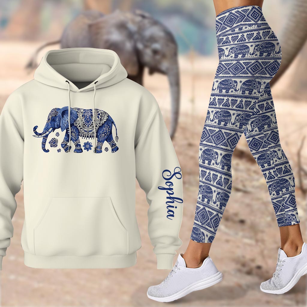 Bohemian Elephant - Personalized Elephant Hoodie and Leggings