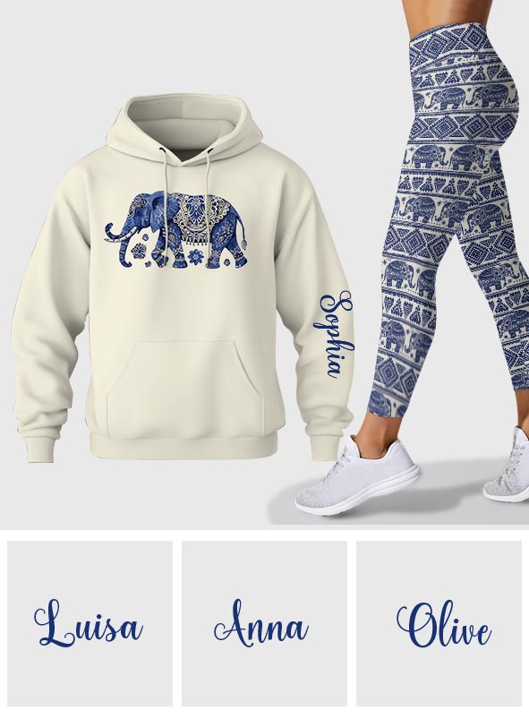 Bohemian Elephant - Personalized Elephant Hoodie and Leggings
