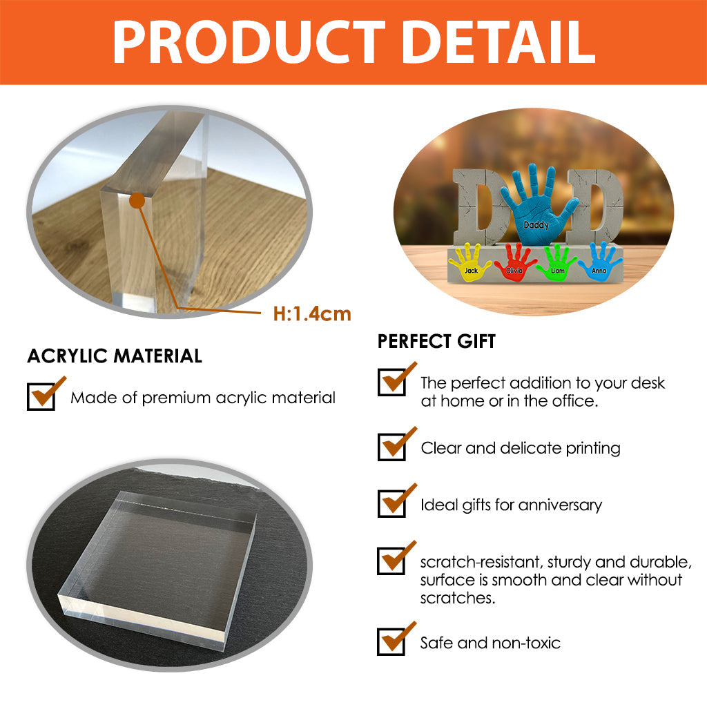 Best Dad Ever - Personalized Father Custom Shaped Acrylic Plaque