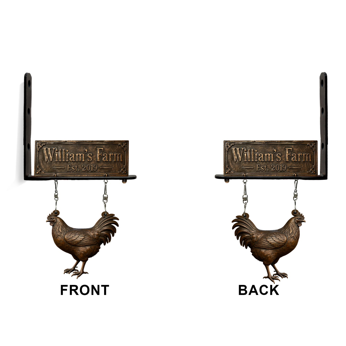 Happy Farm - Personalized Farmer Wooden Wall Mount Sign