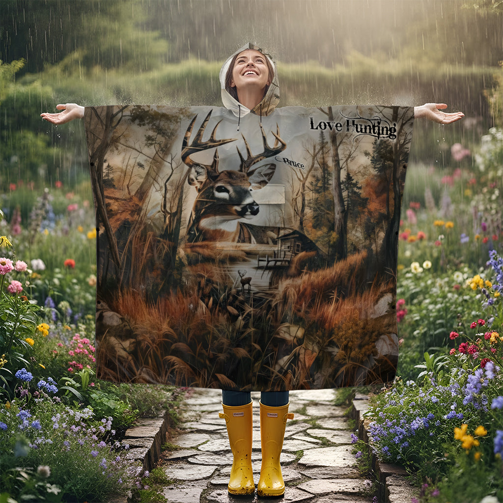 Deer Hunting Season - Personalized Hunting Rain Poncho Coat