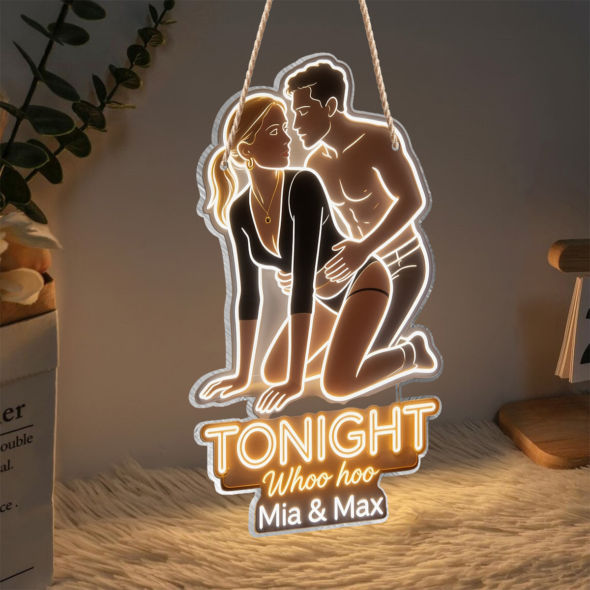Not Tonight - Spicy Couple LED Light Acrylic Sign