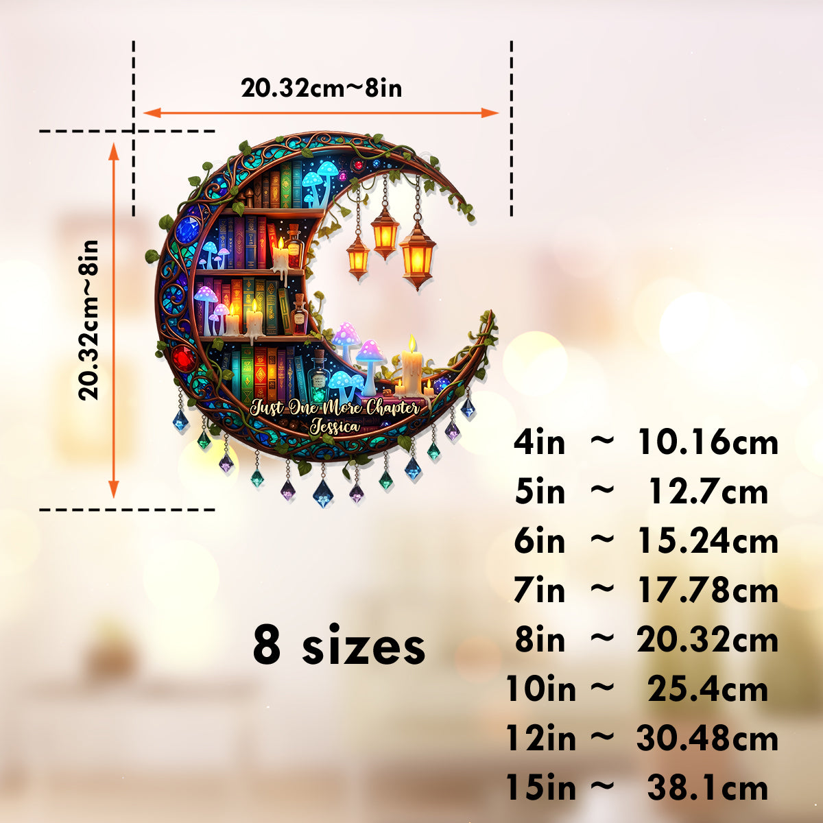 So Many Books So Little Time - Personalized Book Window Hanging Suncatcher Ornament