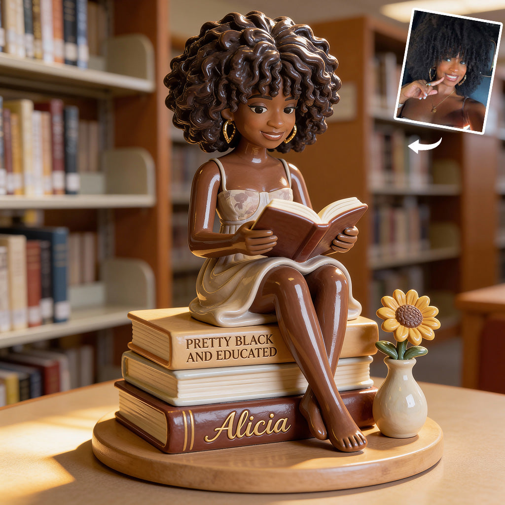 Pretty Black And Educated - Personalized African American Custom Shaped Acrylic Plaque