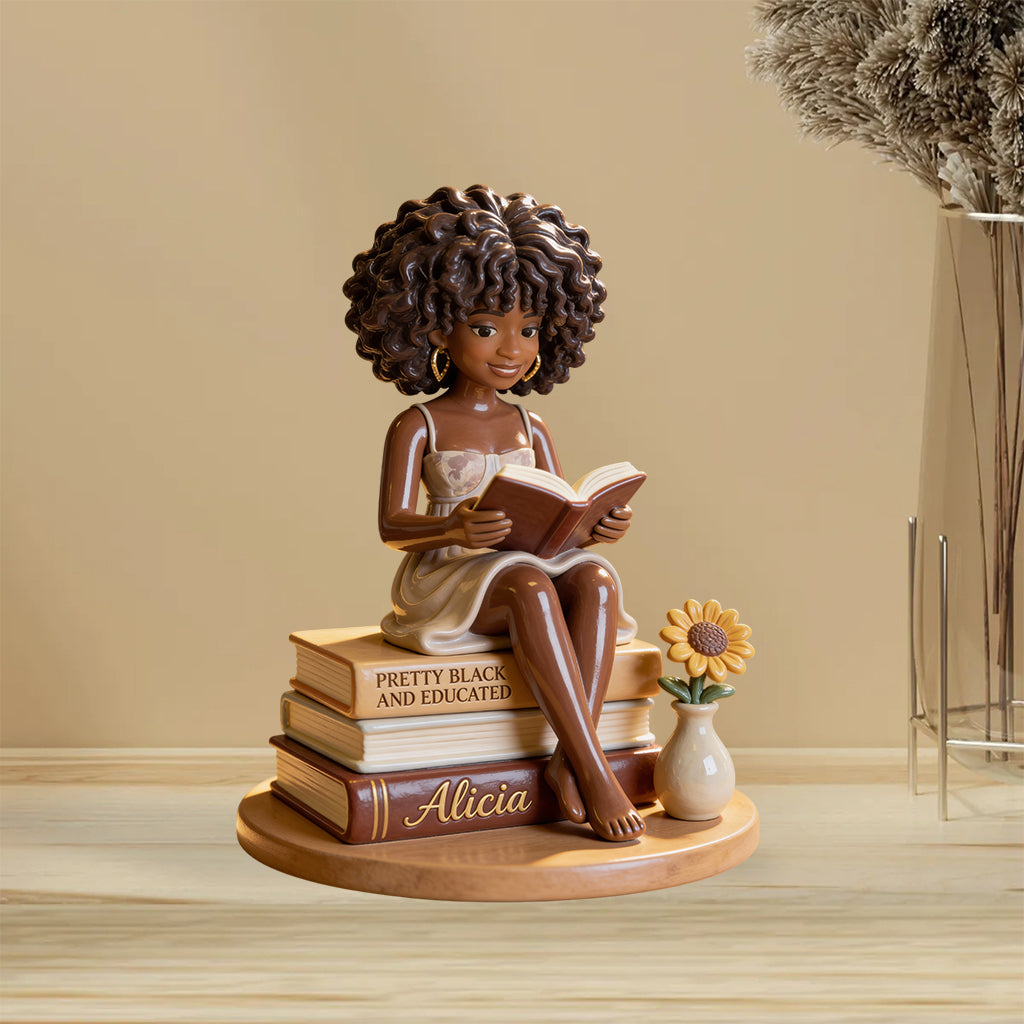 Pretty Black And Educated - Personalized African American Custom Shaped Acrylic Plaque