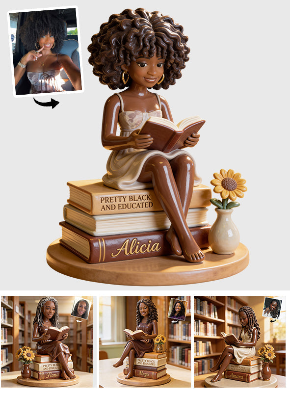 Pretty Black And Educated - Personalized African American Custom Shaped Acrylic Plaque